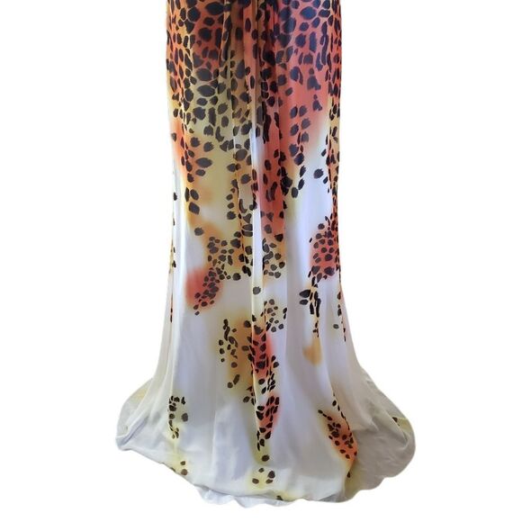 Caché Black Bandage & Animal Print Long Gown Size 8 - Picture 11 of 16